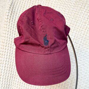 Polo Ralph Lauren Burgundy Classic Logo Baseball Cap Adjustable Strap